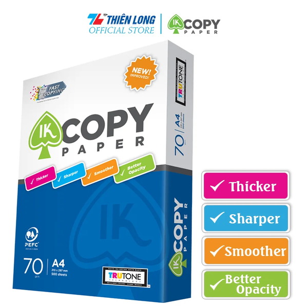 TL - Giấy A4 IK 70gms (500 tờ/Ream) (5 ream/Thùng)