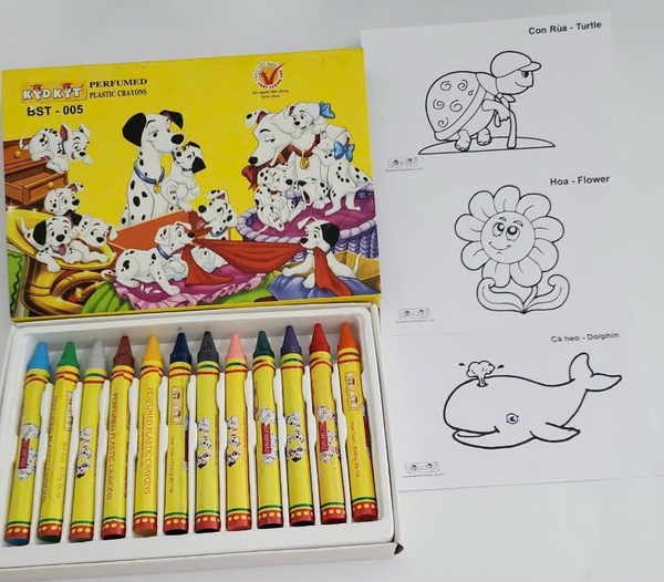 HS Bút sáp thơm Chó Đốm 12 màu BST-005 (10 Hộp/Lốc)