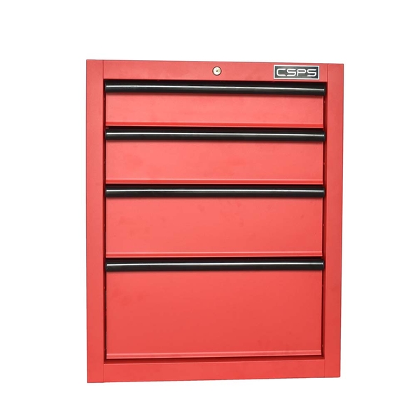 Tủ đồ nghề đựng dụng cụ CSPS 61cm - 04 hộc kéo màu đen/đỏ