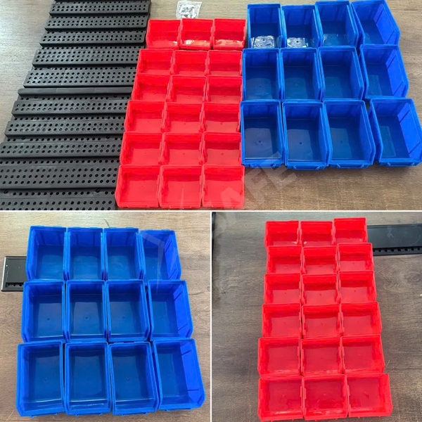 Giá đựng linh kiện đồ nghề treo tường Bison tổng 30 hộc đựng, liên kết chắc chắn, kèm vít treo tường