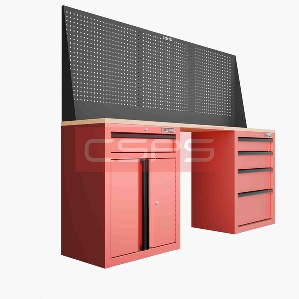Tủ dụng cụ CSPS 183cm - 2 tủ màu Đỏ 05 hộc kéo