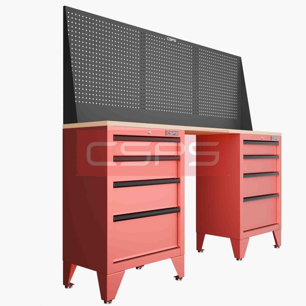 Tủ dụng cụ CSPS 183cm - 2 tủ màu Đỏ 08 hộc kéo