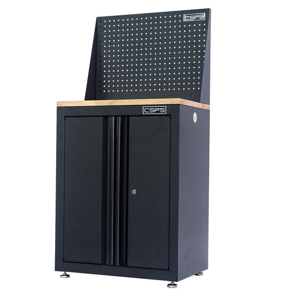Tủ dụng cụ CSPS 61cm - 00 hộc kéo màu Đen,Có mặt ván & vách lưới