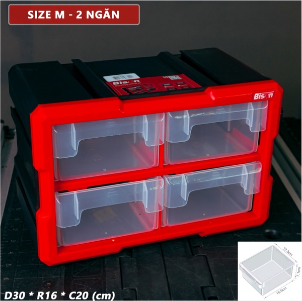 Tủ đựng dụng cụ nhựa kết nối 4 ngăn BISON BS386881C