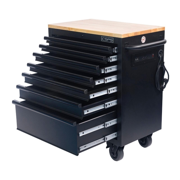 Tủ đồ nghề di động CSPS 76cm - 07 hộc kéo tay cầm Đen