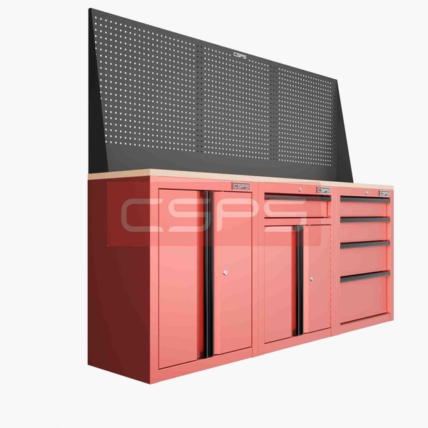 Tủ dụng cụ CSPS 183cm - 3 tủ màu Đỏ 05 hộc kéo