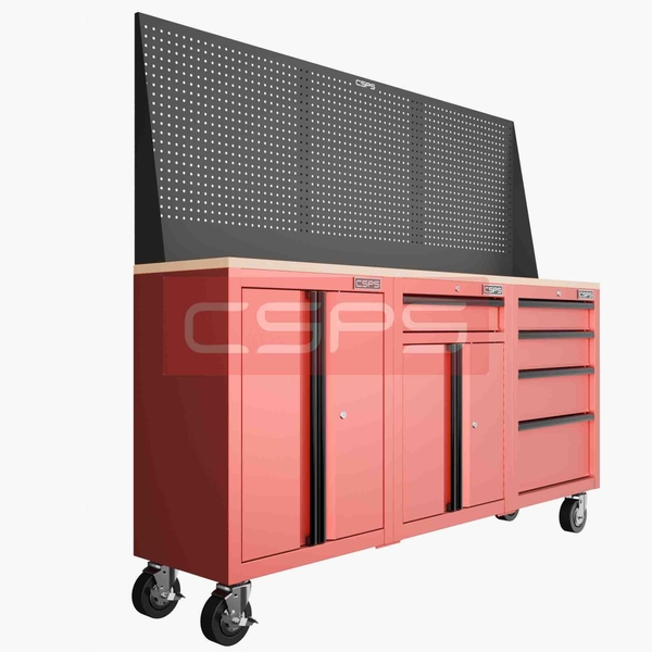 Tủ dụng cụ CSPS 183cm - 3 tủ màu Đỏ 05 hộc kéo
