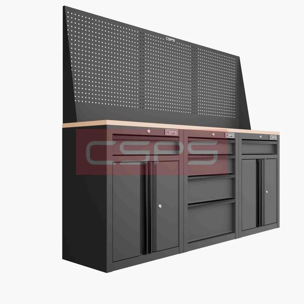 Tủ dụng cụ CSPS 183cm - 3 tủ màu Đen 06 hộc kéo