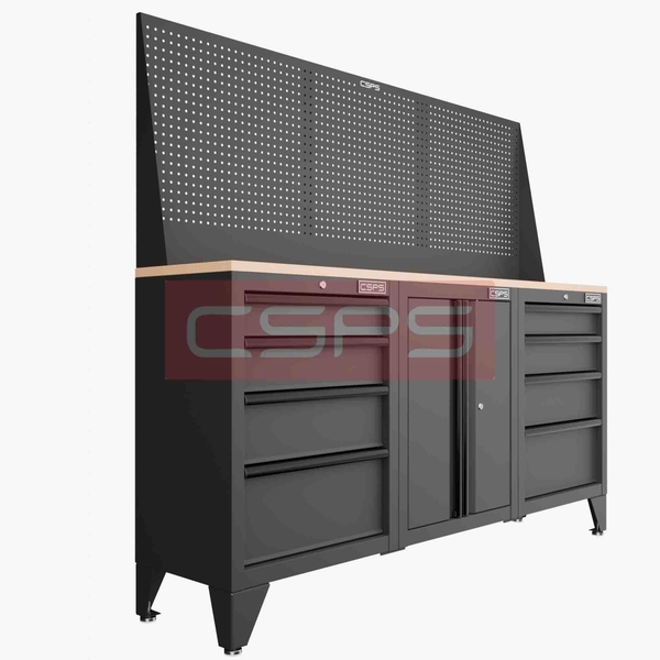 Tủ dụng cụ CSPS 183cm - 3 tủ màu Đen 08 hộc kéo