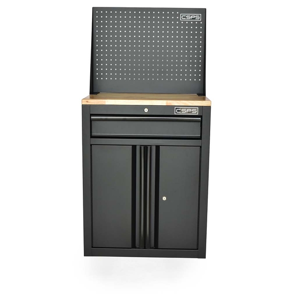 Tủ dụng cụ CSPS 61cm - 01 hộc kéo màu Đen, Có mặt ván & vách lưới
