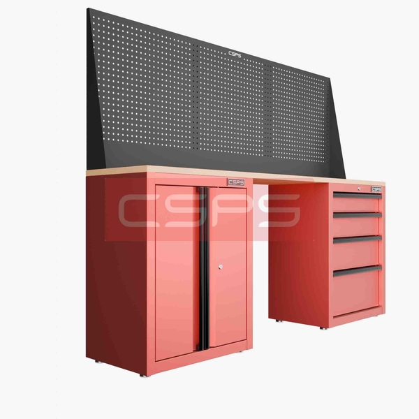Tủ dụng cụ CSPS 183cm - 2 tủ màu Đỏ 04 hộc kéo