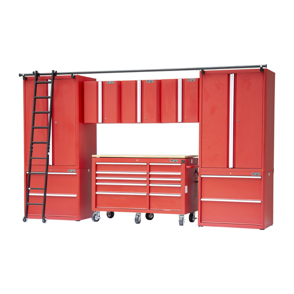 Bộ 9 tủ CSPS 366cm Đỏ/ Đen