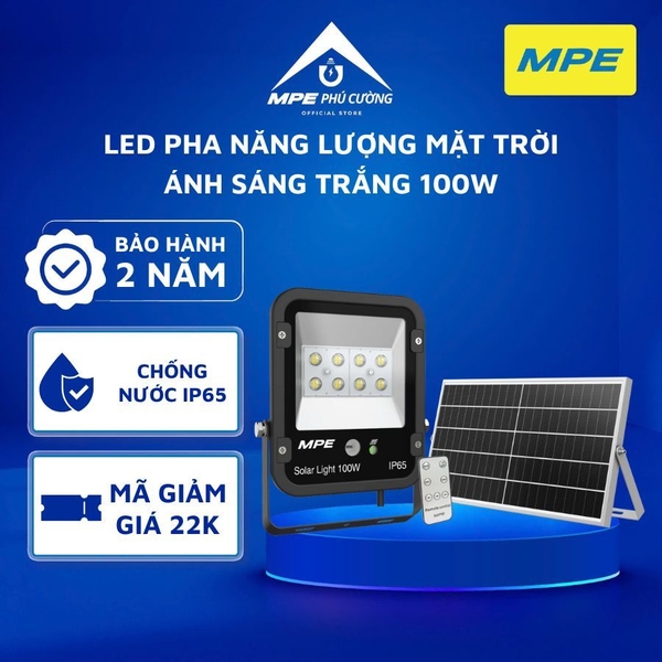 SFLD2-100T - Đèn led pha năng lượng mặt trời 100W trắng