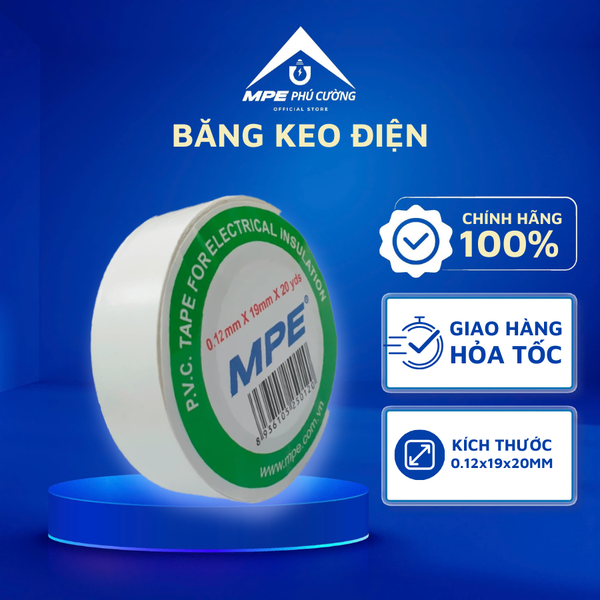 10BKW-20 - COMBO 10 cuộn băng keo điện màu trắng