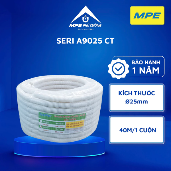 A9025CT - Ống ruột gà D25 màu trắng