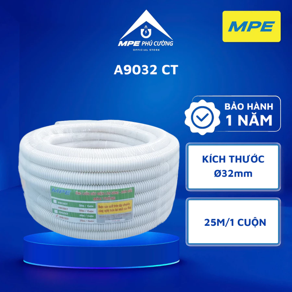 A9032CT - Ống ruột gà D32 màu trắng