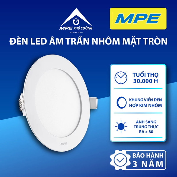 RPL-24N - LED Panel âm trần nhôm mặt tròn 24W ASTT