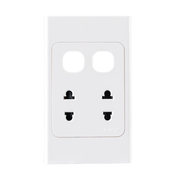 A20US2XXN - Ổ cắm đôi 2 chấu 16A + 2 Lỗ