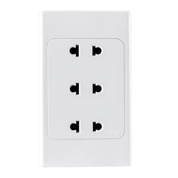 A20US3N - Ổ cắm ba 2 chấu đế liền 16A KT120x70mm