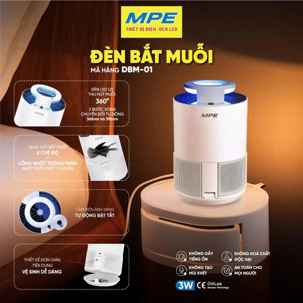 DBM-01 - Đèn bắt muỗi 3W