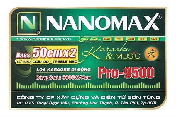Loa kéo karaoke Nanomax Pro-9500 3600W