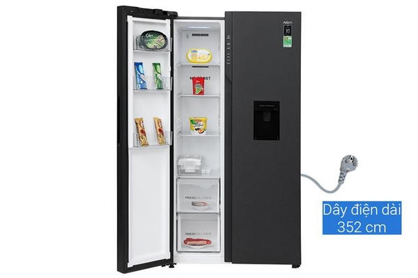 Tủ lạnh Aqua Inverter 550 lít Side By Side QR-S612XA(WCB)