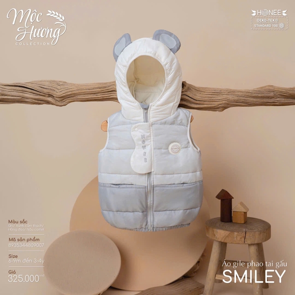Áo gile phao tai gấu Smiley Honee 9007