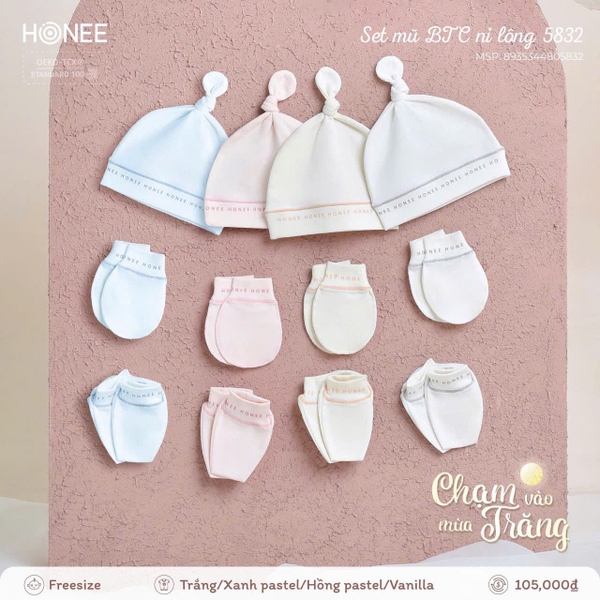 Set mũ BTC nỉ lông 5832 Honee