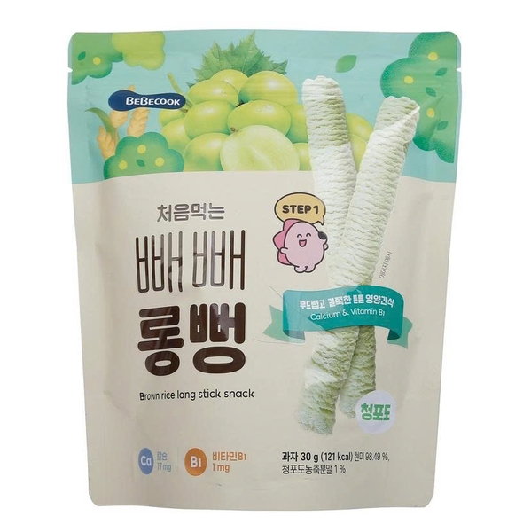 Bánh gạo lứt thanh dài BeBecook vị Nho Xanh dành cho bé từ 7 tháng