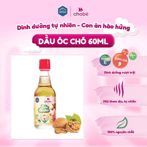 Dầu Óc Chó ăn dặm Lê Gia cho bé 60ml (6M+)