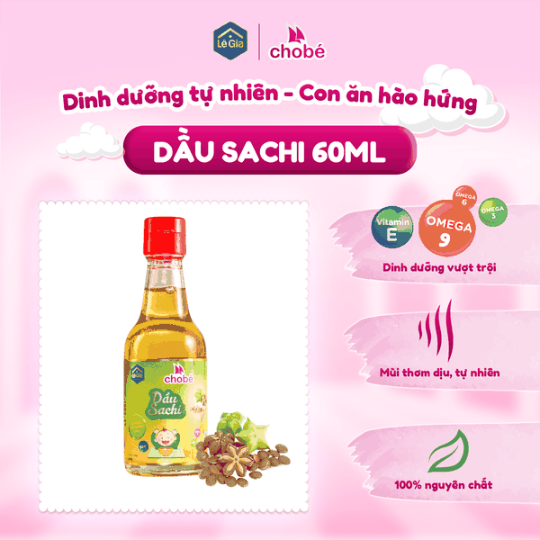Dầu Sachi ăn dặm Lê Gia cho bé 60ml (6M+)