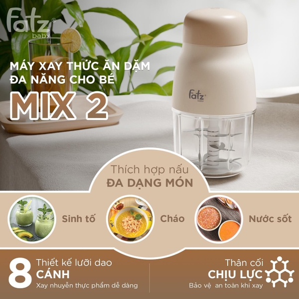 Máy xay thức ăn dặm đa năng cho bé Fatzbaby Mix 2