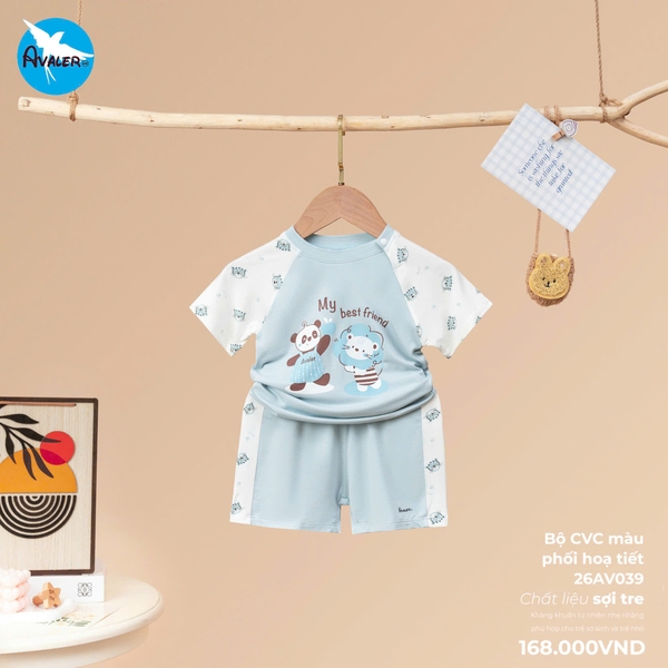 (C10) Bộ CVC màu phối họa tiết Avaler 26AV039