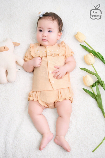 Bộ cộc tay La Pomme bèo nhún dễ thương