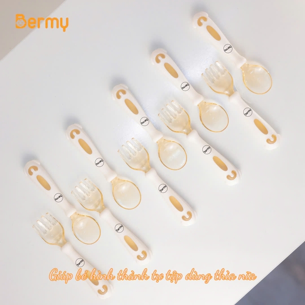 Bộ thìa dĩa uống cong PPSU Bermy