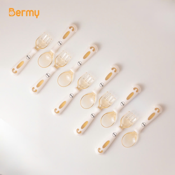 Bộ thìa dĩa uống cong PPSU Bermy