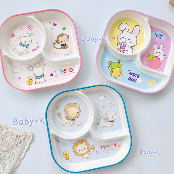 Khay ăn dặm vuông Baby-K (họa tiết ngẫu nhiên)
