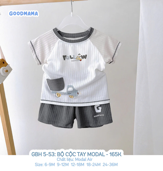 Bộ cộc tay Modal Good Mama Raglag GBH5-53