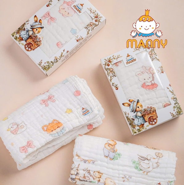 Hộp 5 khăn sữa cổ tích 6 lớp Manny