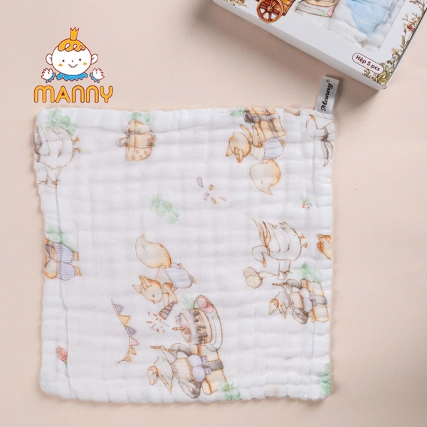 Hộp 5 khăn sữa cổ tích 6 lớp Manny