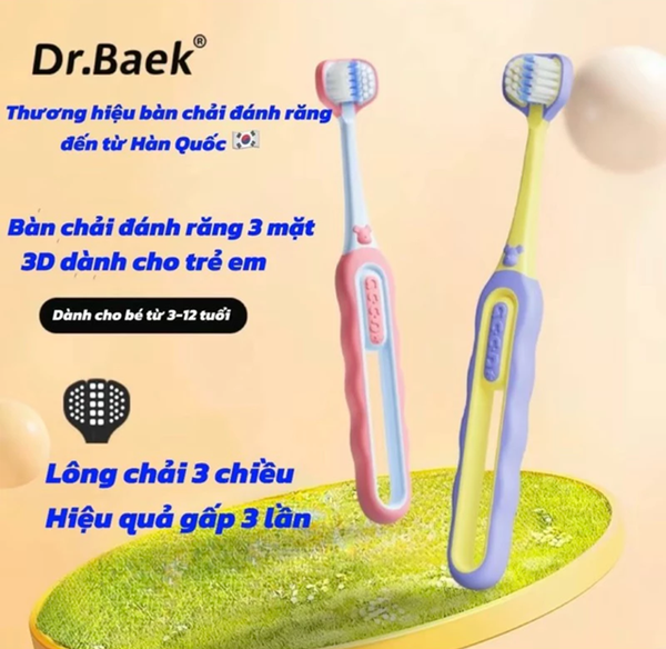Set 2 bàn chải lông tơ 3 mặt siêu mềm Dr.Baek Hàn Quốc