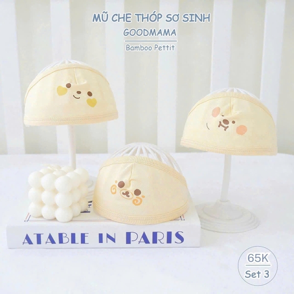 Set 3 mũ che thóp pettit Goodmama (màu ngẫu nhiên)