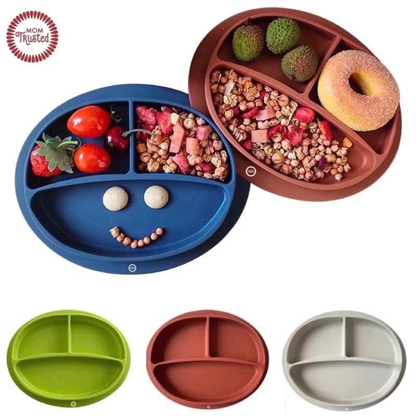Khay chia ngăn silicone chống đổ Mom Trusted (màu ngẫu nhiên)