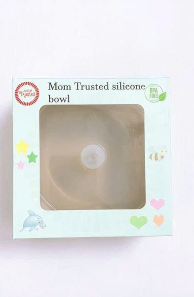 Bát silicone chống đổ Mom Trusted kèm nắp (màu ngẫu nhiên)