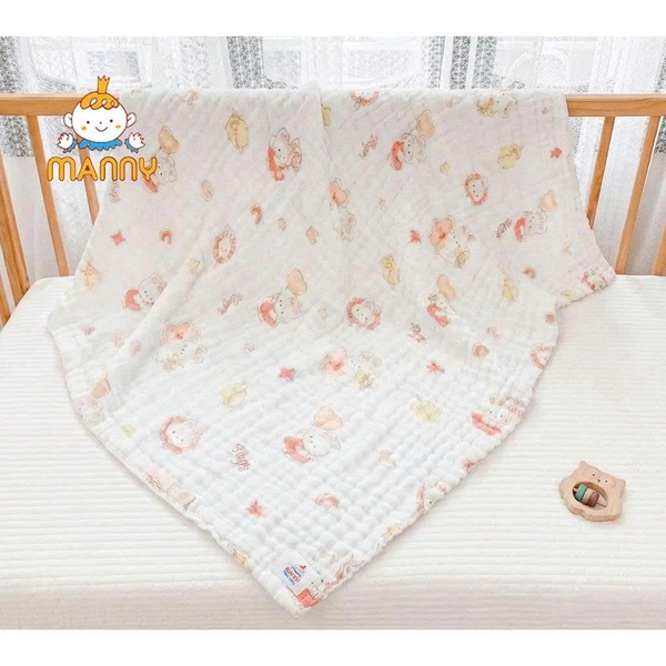 Khăn tắm cổ tích Manny 6 lớp cotton cao cấp 90*90cm (họa tiết ngẫu nhiên)