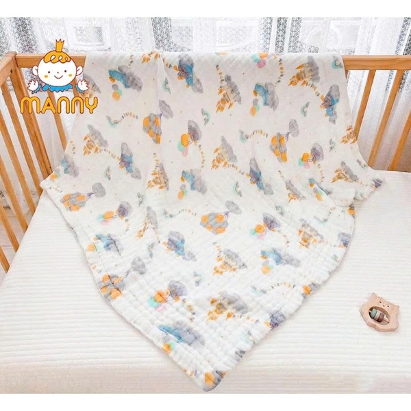 Khăn tắm cổ tích Manny 6 lớp cotton cao cấp 90*90cm (họa tiết ngẫu nhiên)