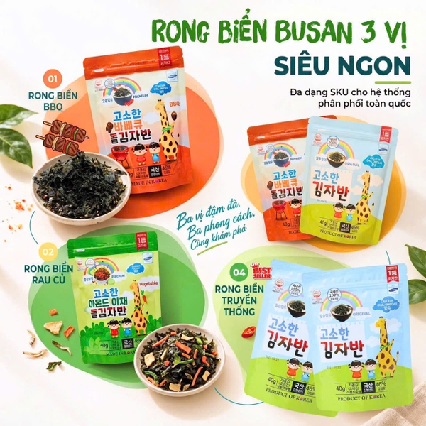Rong biển vụn rắc cơm Baby Samwon 40g Hàn Quốc - Vị truyền thống (12M+)