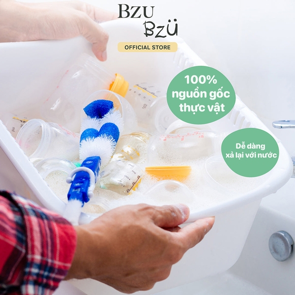 Nước rửa bình tạo bọt nguyên bản Bzu Bzu túi 400ml
