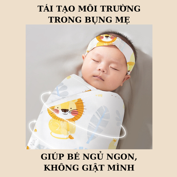Khăn Quấn Bé Sơ Sinh Chống Giật Mình Hogokids (35x80cm)