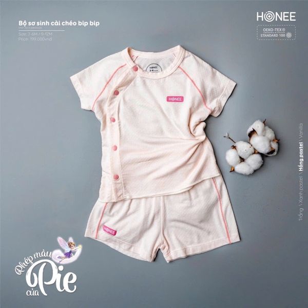 (C2.5) Bộ sơ sinh cài chéo bip bip Honee 6686